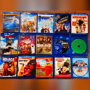 Lot Of 15 Blu Ray Movies Lot Disney Kids Cartoons Children Lego